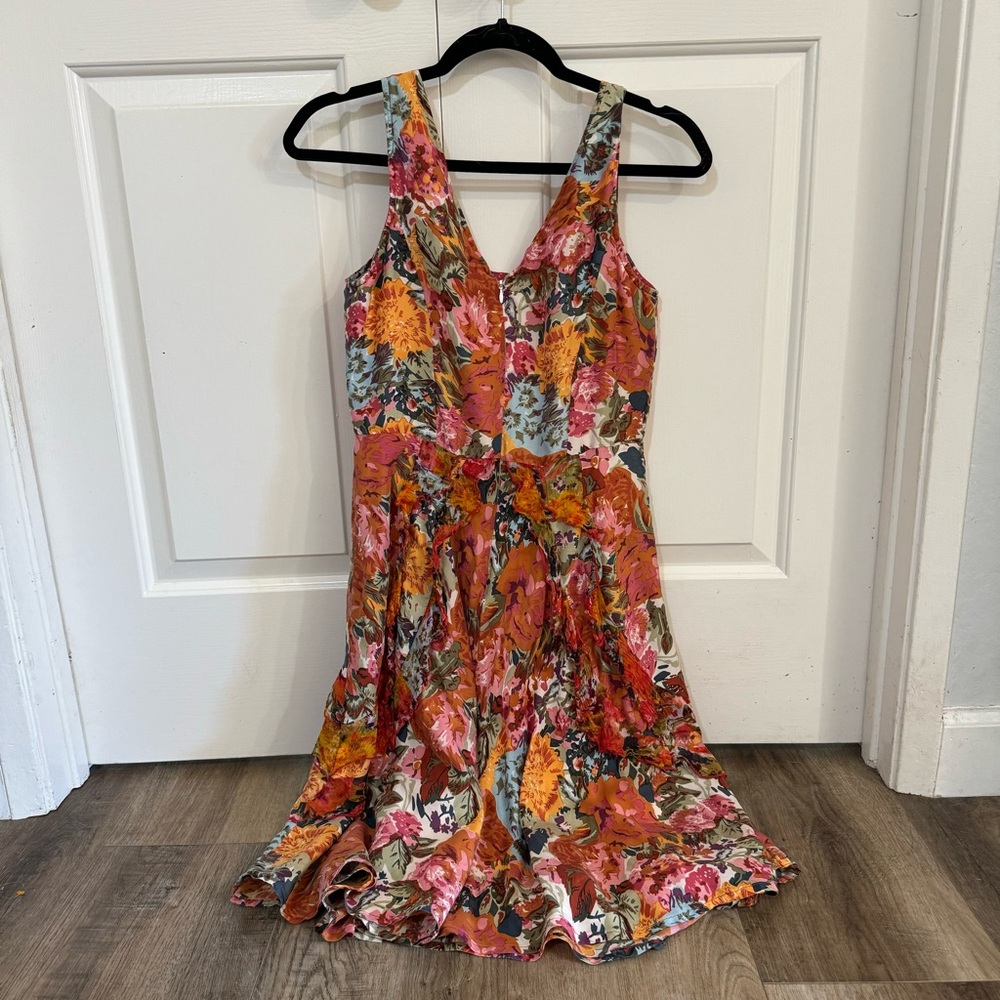 Sundance Havana Silk Floral Midi Dress Size 4 - Picture 4 of 5